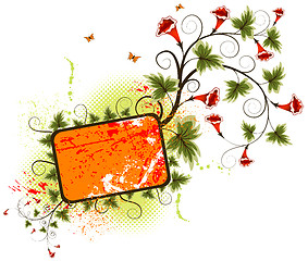 Image showing Grunge floral background