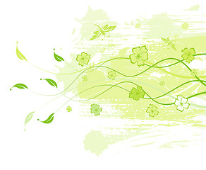 Image showing Grunge flower background