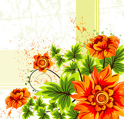 Image showing Grunge flower background