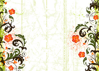 Image showing Grunge flower background