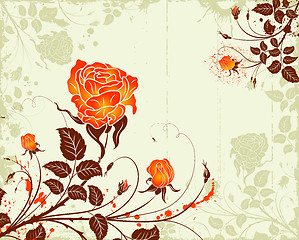Image showing Abstract grunge flower background