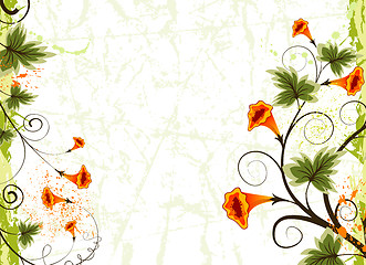 Image showing Grunge flower background