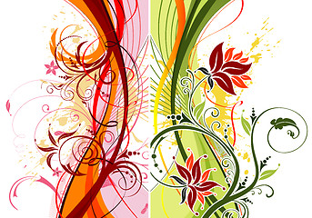 Image showing Grunge flower background