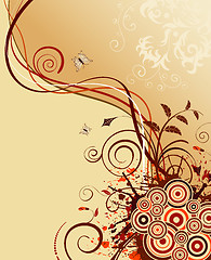 Image showing Grunge flower background