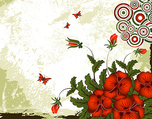 Image showing Grunge flower background