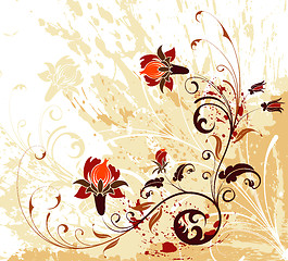 Image showing Grunge flower background