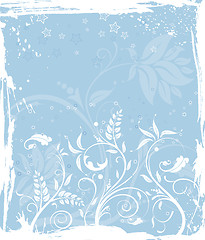 Image showing Grunge flower background