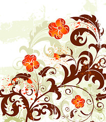 Image showing Grunge flower background