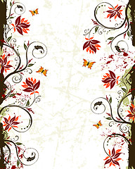 Image showing Grunge flower background