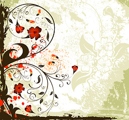 Image showing Grunge flower background