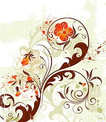 Image showing Grunge flower background