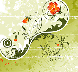 Image showing Grunge flower background