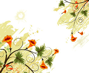 Image showing Grunge flower background