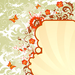 Image showing Grunge flower background