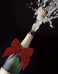 Image showing Champagne cork popping