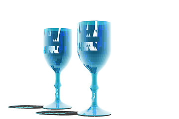 Image showing BLUE WINEGLASSES