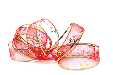 Image showing Red christmas ribbon