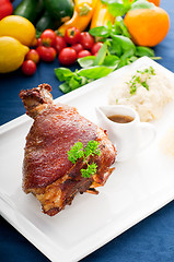 Image showing original German BBQ pork  knuckle