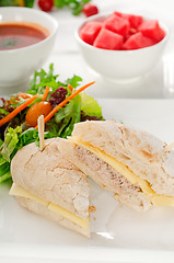 Image showing tuna and cheese sandwich with salad