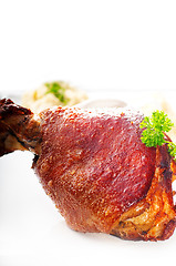 Image showing original German BBQ pork  knuckle