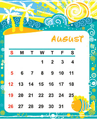 Image showing Decorative Frame for calendar - August