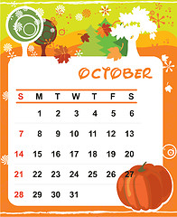 Image showing Decorative Frame for calendar - October