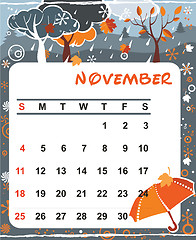 Image showing Decorative Frame for calendar - November