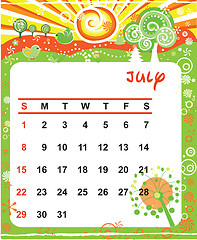 Image showing Decorative Frame for calendar - July