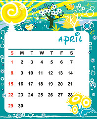 Image showing Decorative Frame for calendar - April