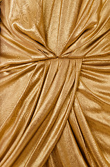 Image showing folds gold fabric closeup