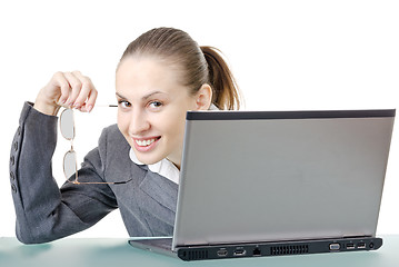 Image showing girl with a laptop