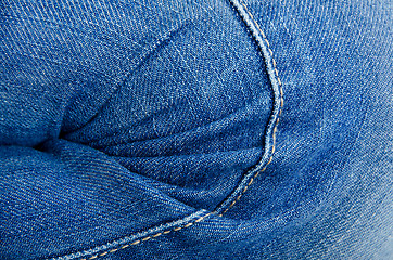 Image showing Women's knee in jeans closeup