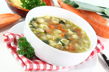 Image showing Chicken soup with vegetables