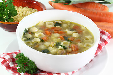 Image showing Chicken soup with noodles