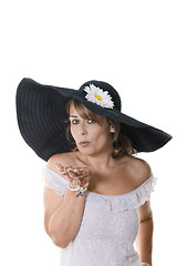 Image showing woman in black hat 