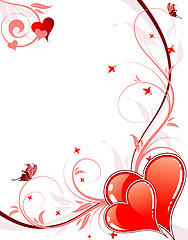 Image showing Valentines Day background with hearts and florals