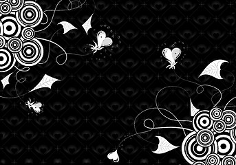 Image showing Valentines Day background with hearts and florals