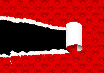 Image showing Torn Valentines Day Paper