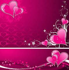 Image showing Valentines Day background with hearts and florals