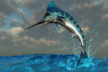 Image showing Blue Marlin Splash