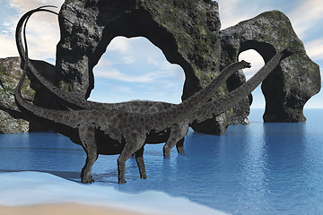 Image showing Diplodocus Wading