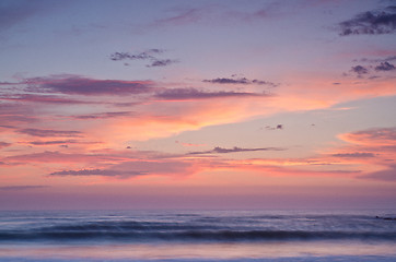 Image showing Sunset on a beach