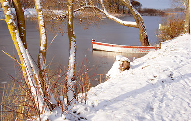 Image showing Frozen boat 