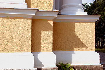 Image showing Yellow building with white colums 