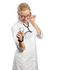 Image showing young doctor woman with stethoscope