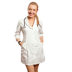 Image showing young doctor woman with stethoscope