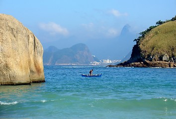 Image showing Fisherman on the sea