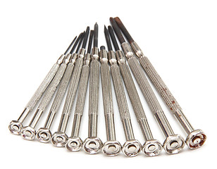 Image showing several screwdrivers on the white background