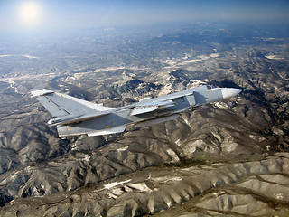 Image showing Military jet bomber Su-24 