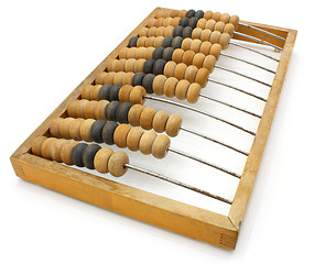 Image showing old wooden abacus close up